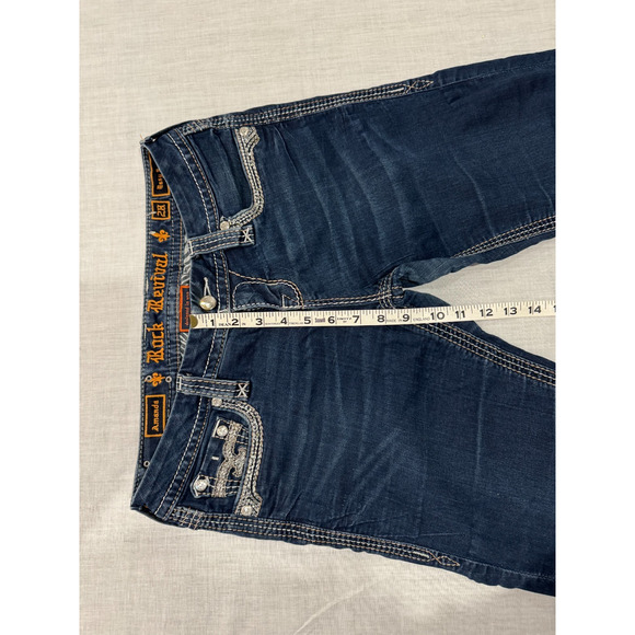 Rock Revival Amanda Easy Boot Denim Jeans Sz 28 Dark Wash ACTUAL 32 x 30 - Picture 9 of 10